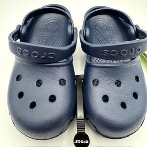 NWT CROCS Classic Kids Crocs Youth SZ US 11 Navy Blue Unisex Slip-On Sandals c11